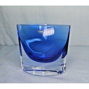 Polish Cobalt Vase KROSNO Royal Blue Ellipse Modern European Suspended Art Glass